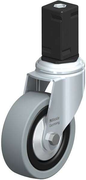 Blickle LKRA-VPA 101K-11-FA-EV17 Apparate-Lenkrolle mit Expander, Vollgummi, Grau, 848236