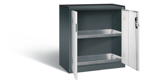 C+P Umweltschrank Acurado, H1000xB930xT500mm, Farbe: Anthrazitgrau / Lichtgrau, Muldengriff, 8821-315 S10190