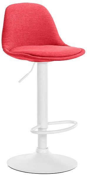 CLP Barhocker Kiel Stoff weiß, rot, 324874, 4255716333324