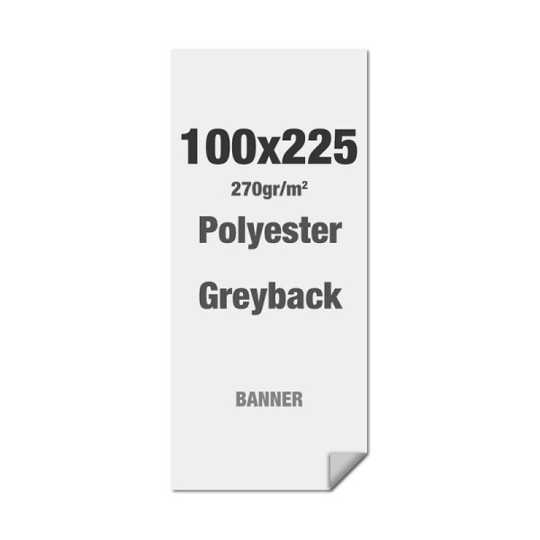 Showdown Displays Polyester-Greyback 270 g/m² 100 x 225 cm - inkl. Alu-Streifen - PVC-Frei, LPGX100x225M270