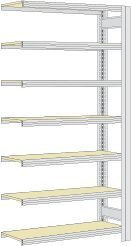 Regalwerk BERT-Großfachregal 250 kg - Anbaufeld HxBxT 3000x1695x500mm 7 Fachebenen Paneel mit 16mm Spanplatten, B3-50717-50