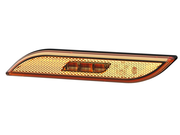 HELLA Seitenmarkierungsleuchte, Shapeline Style, LED, 24/12V, Anbau, gelb, LED-Lichtfarbe: gelb, 250mm, Flachsteckhülse, 2-polig, links, 2PS 013 306-091