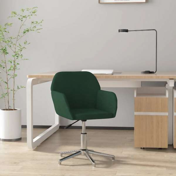 vidaXL Bürostuhl Drehbar Dunkelgrün Stoff, Polyester, 344717