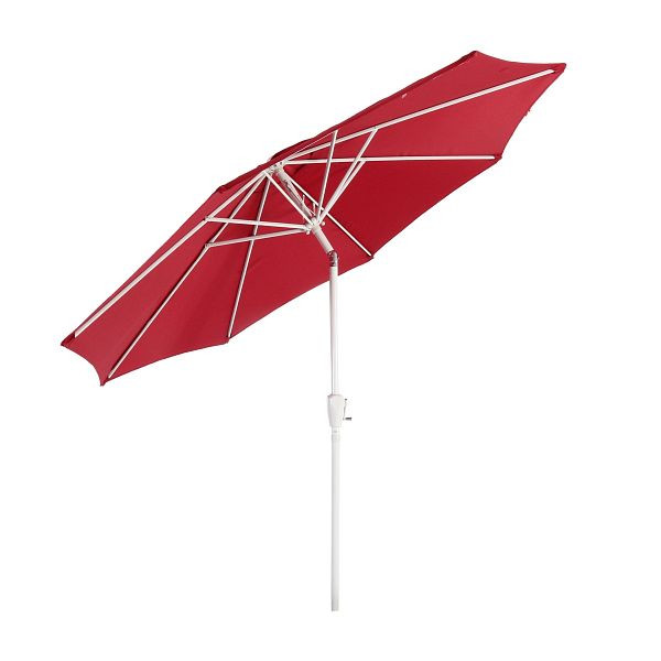 Mendler Sonnenschirm N18, Gartenschirm, Ø 2,7m neigbar Polyester/Alu 5kg, rot, 17222
