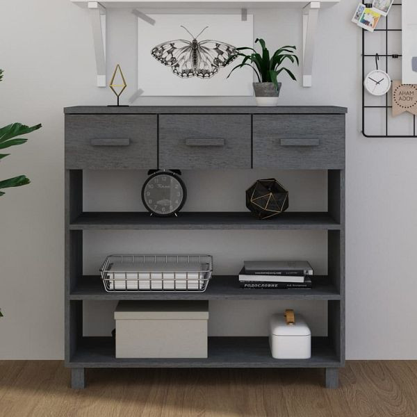 vidaXL Konsolentisch HAMAR Dunkelgrau 90x35x90 cm Massivholz Kiefer, 340466