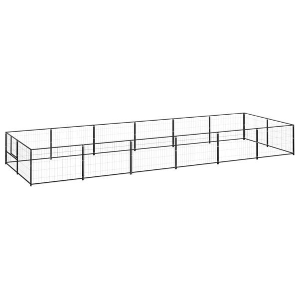 vidaXL Hundezwinger Schwarz 12 m² Stahl, 3082113, 8720286663875