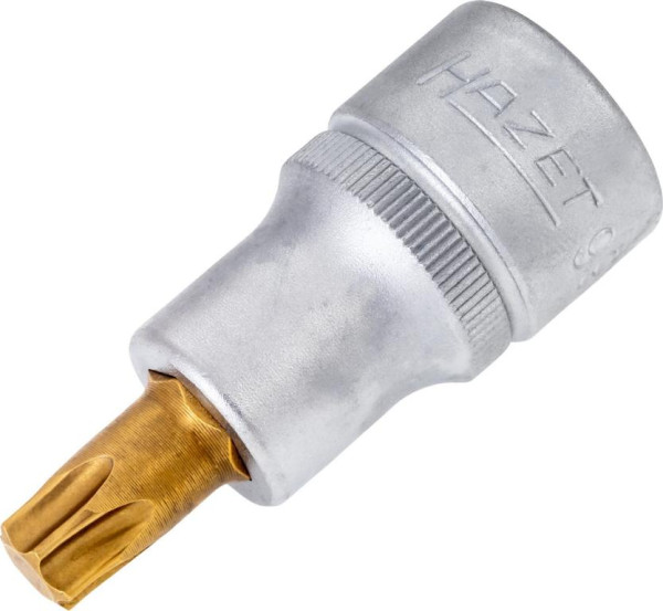 Hazet Schraubendreher-Steckschlüsseleinsatz TORX®, Vierkant hohl 12,5 mm, Innen TORX® Profil, T50, Kurze Ausführung Mit Rändelung, 992-T50