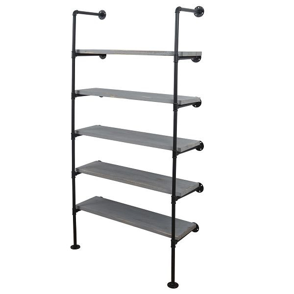 Mendler Standregal HWC-C45, Wohnregal Bücherregal Ablageregal, Industriedesign 165x80x28cm, grau, 55452