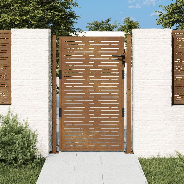 vidaXL Gartentor 105x130 cm Cortenstahl Quadratisches Design, 153198