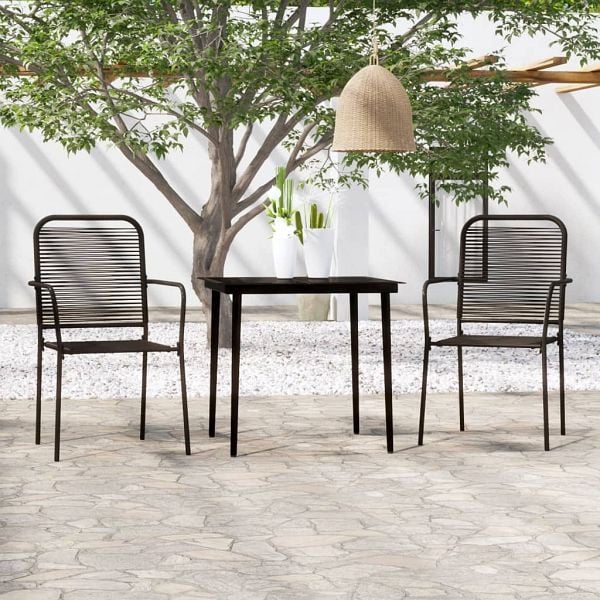 vidaXL 3-teilig Garten-Essgruppe Schwarz, 3099143, 8720286911174