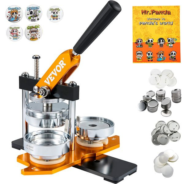 VEVOR Buttonmaschine 75 mm (3 Zoll) Badge Punch Press Kit, DIY Geschenke Knopfmachermaschine, QJSKXZ75MM1008O99V0