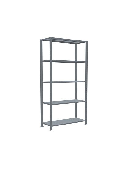 Schulte Grundregal, Steckregal MULTIplus330, 2000 x 1000 x 400 mm, 5 Fachböden, Kreuzstrebe, verzinkt, 13940