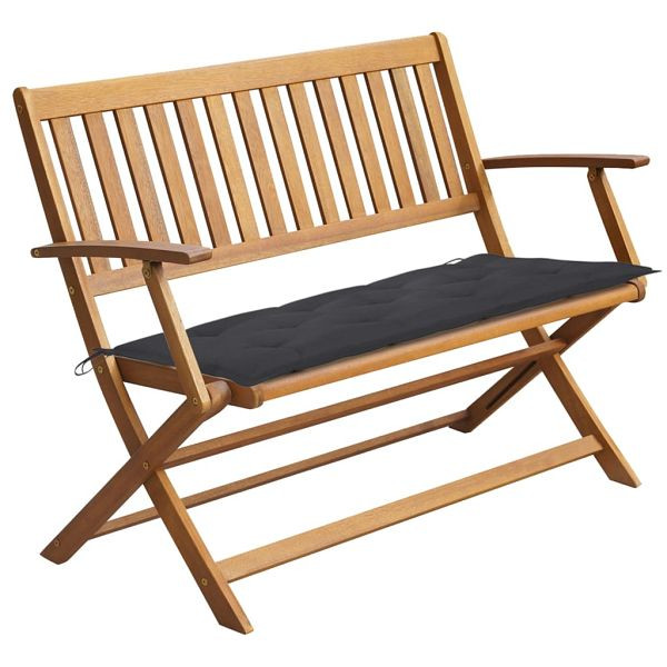 vidaXL Gartenbank mit Auflage 120 cm Massivholz Akazie, 3064254