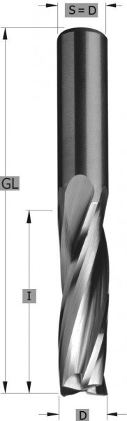 Edessö Schlichtfräser HWM Z2 RH/positiv, A: 8, B: 35, GL: 80 - Z: 2, 140208035