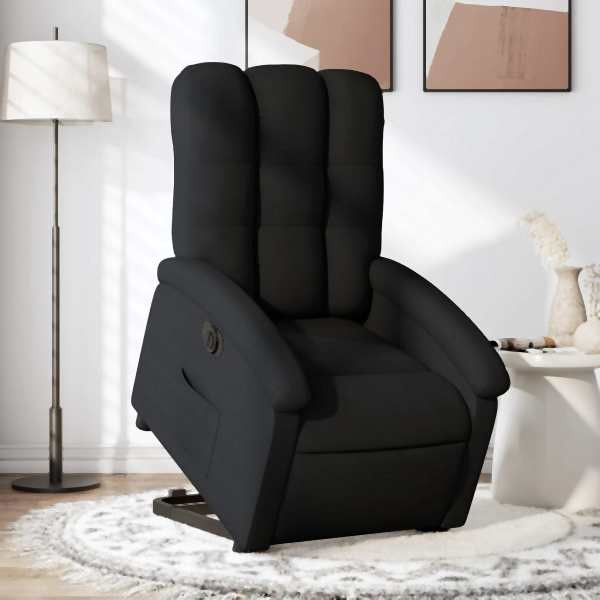 vidaXL Relaxsessel mit Aufstehhilfe Elektrisch Schwarz Stoff, 3204118