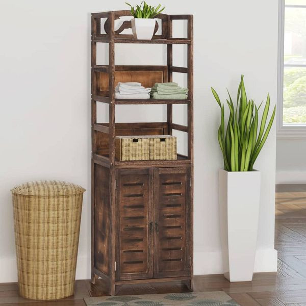 vidaXL Vitrine Dunkelbraun 46x24x140 cm Massivholz Paulownia, 338506