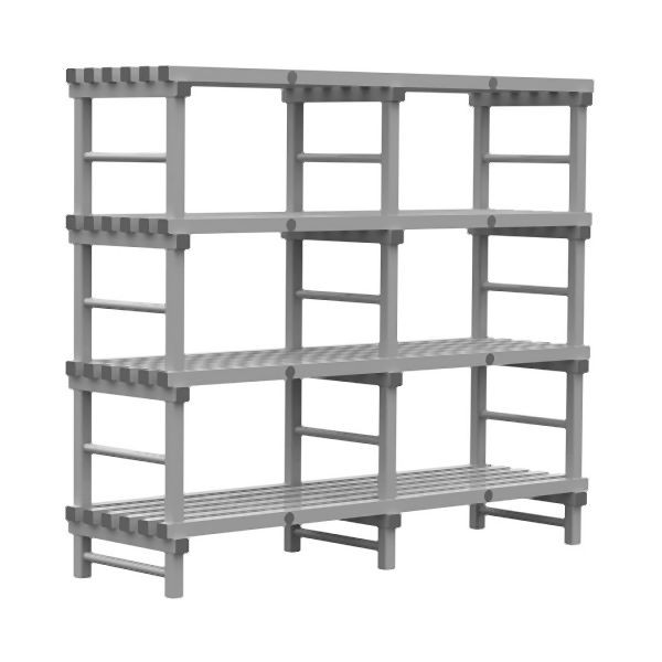 REA Grey Euro-Regal 1500(L)x600(T)x1750(H)mm mit 4 Ständern, 308.263