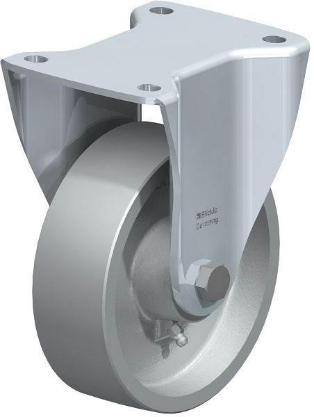 Blickle BH-G 150G Stahlblech-Bockrolle, Schwerlast-Ausführung, mit Anschraubplatte, Guss, Grau, 7948