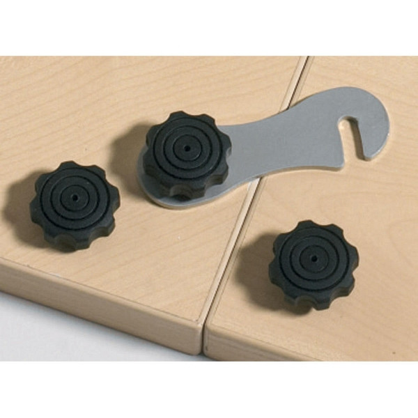 Deskin Zubehör für Klapptische, zum Verbinden, bestehend aus 2 Griffschrauben, und einem Verbinderblech, 250703