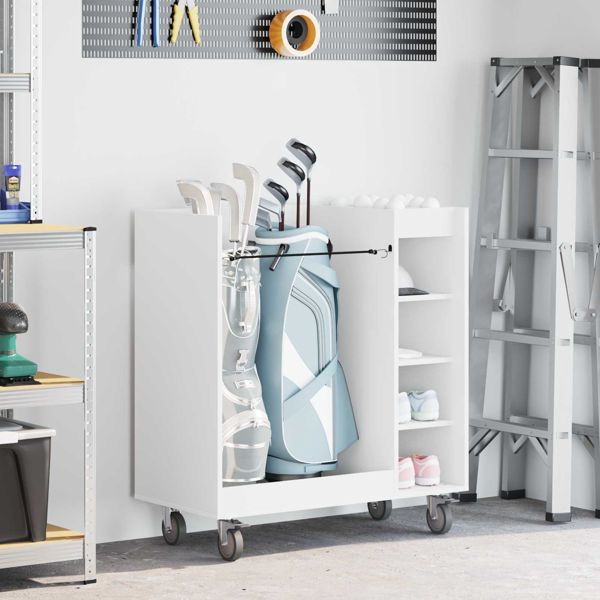 vidaXL Golf Schrank Mit Rad Uni Weiß 90 x 45 x 98 cm, 899463