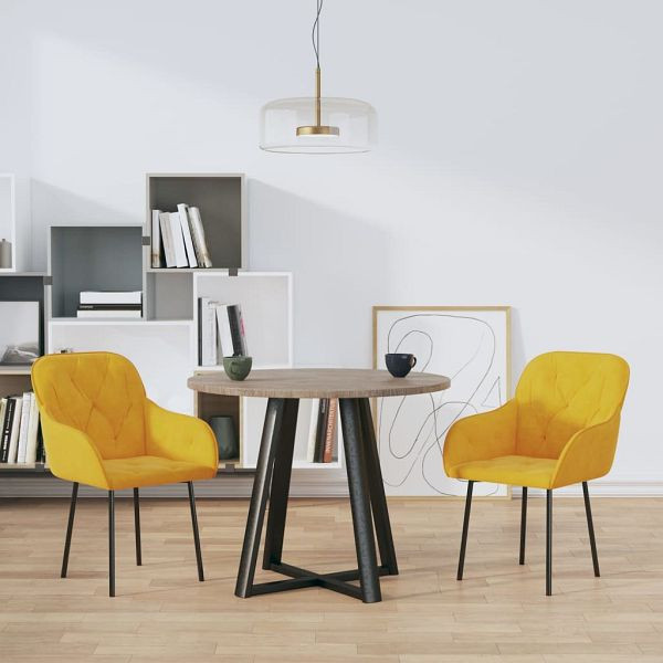 vidaXL Esszimmerstühle 2 Stück Gelb Samt, 344852, 8720287109600