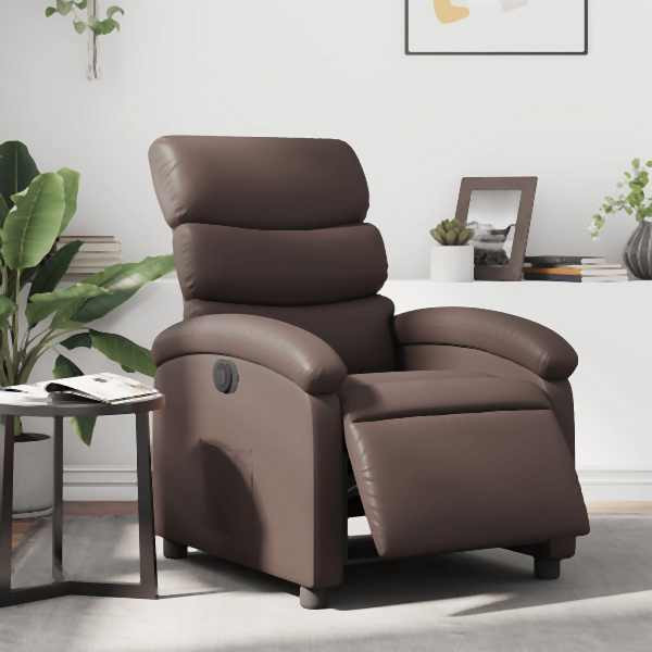 vidaXL Elektrischer Relaxsessel Braun Kunstleder, 3204028