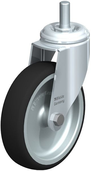 Blickle LKRA-PATH 126G-GS12 Apparate-Lenkrolle mit Gewindestift, Thermoplastisches Polyurethan, Grau, 848838