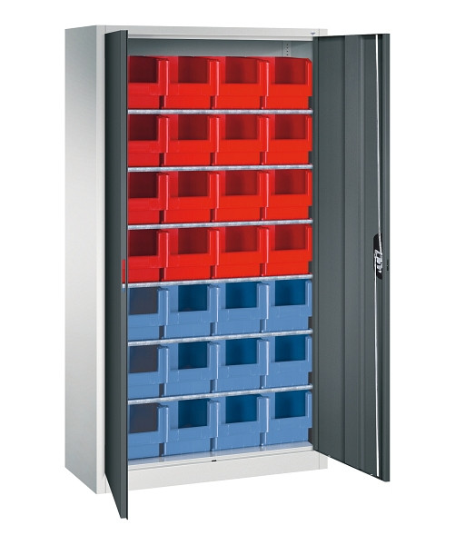 C+P Magazinschrank Serie 13, H1980xB1000xT420mm, 7035/7016, Einlegeböden 6, 133144-22 S10103