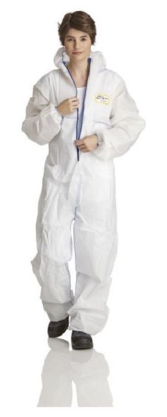 ProSafe Light Einweg-Overall, SMS-Material, Kapuze, weiß, Größe 3XL, VE: 50 Stück, SMS-3XL