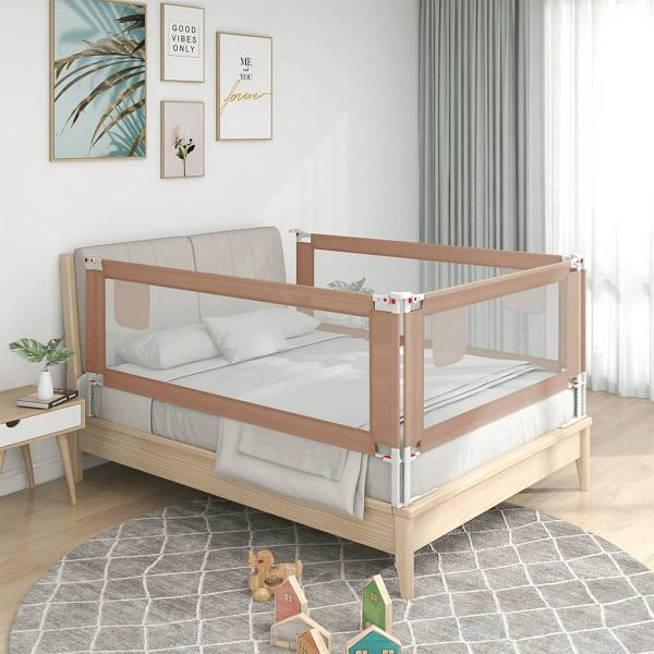 vidaXL Kleinkind-Bettschutzgitter Taupe 180x25 cm Stoff, 10222