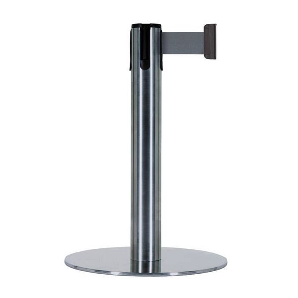 Stein HGS Personenleitsystem -Beltrac Expo-, mobil, Edelstahl, gebürstet, schwarz/gelb schraffiert, mit Sicherheits-Gurtendstück (selbstlösend), 28094edg1403