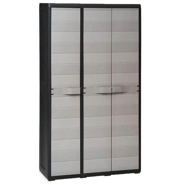 vidaXL Gartenschrank mit 4 Regalen Schwarz und Grau, 43701