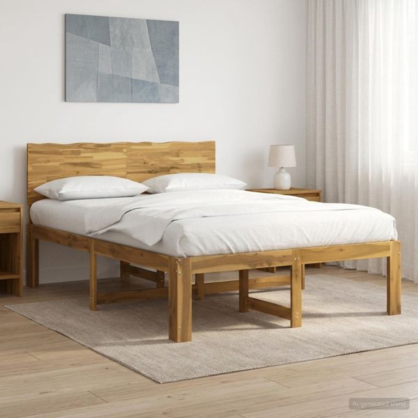 vidaXL Doppelbettgestell mit Kopfteil ROSTOCK Weiß 140 x 200 cm, 3405448