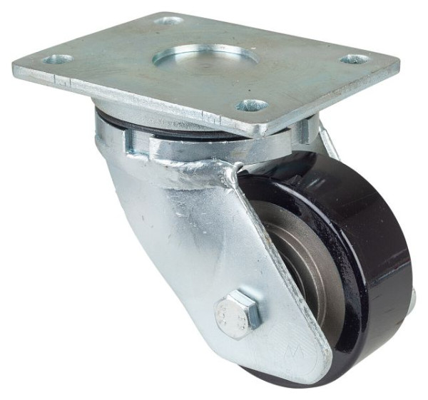 BS Rollen Schwerlastrolle, Rad-Breite 40 mm, Rad-Ø 100 mm, Tragfähigkeit 290 kg, Guss-Polyurethan 78 Shore A, Radkörper Guss, Kugellager, RR100.C11.101
