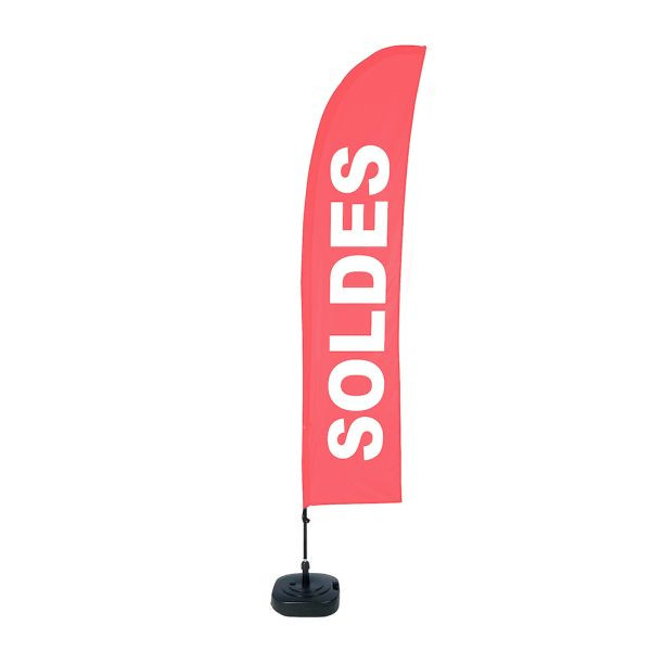 Showdown Displays Beach Flag Budget Wind Komplettset Sale Rot Französisch, BFBL-WT21-17-I507