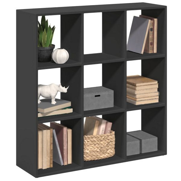 vidaXL Raumteiler-Bücherregal Schwarz 102x29x103,5 cm Holzwerkstoff, 858040
