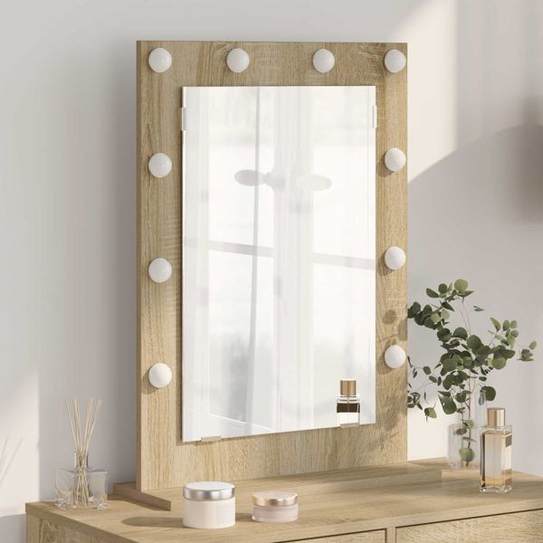 vidaXL Waschtischspiegel Rechtwinklig Sonoma-Eiche 70 x 50 x 18 cm, 868335