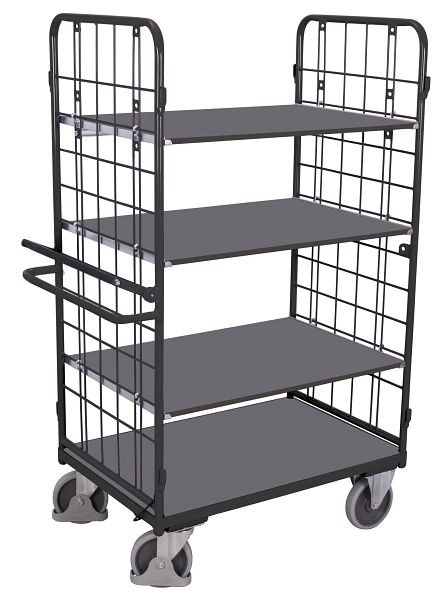 VARIOfit Etagenwagen hoch mit Totmannbremse, Außenmaße: 1.195 x 715 x 1.825 mm, RAL 7016 anthrazitgrau, sw-700.280/AG
