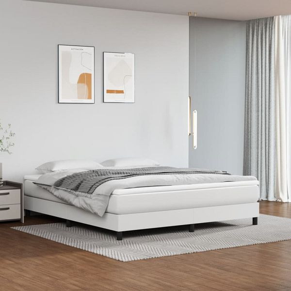 vidaXL Taschenfederkernmatratze Weiß 160x200x20 cm Kunstleder, 347823