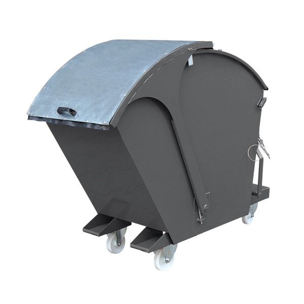 Eichinger Industrie Kippbehälter mit Runddeckel, 1000 kg, 750 Liter, anthrazitgrau, 20261000000096