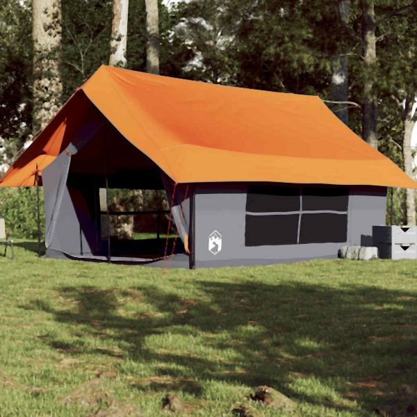 vidaXL Campingzelt 5 Personen Grau und Orange Wasserdicht, 4009541