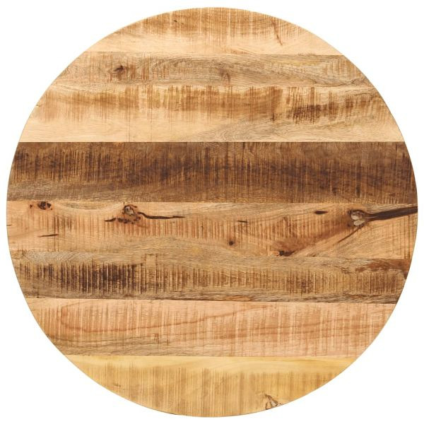 vidaXL Tischplatte Ø 80x2,5 cm Rund Raues Massives Mangoholz, 370013