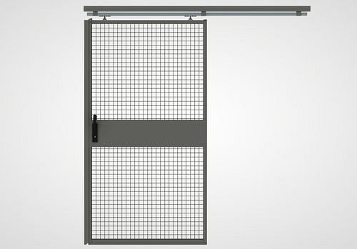 TTS Trennwandsystem 9200, Schiebetür, einflügelig, B 1000, staubgrau, 285328