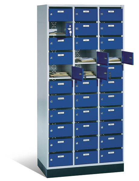 C+P Verteilerschrank Intro, H1950xB920xT490mm, Farbe: Lichtgrau / Enzianblau, 8170-311 S10003