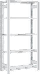 Regalwerk BERT-Standardregal für Lager Lichtgrau - Grundfeld HxBxT 2000x875x500mm mit 5 Stahl-Fachböden, B3-53508-50-LG