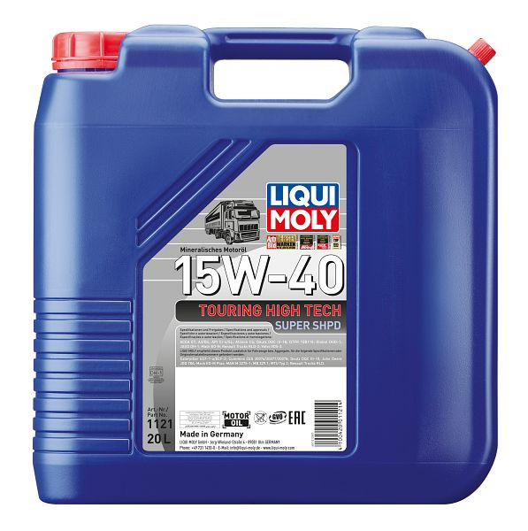 LIQUI MOLY Motoröl Touring High Tech Super SHPD 15W-40, Kanister Kunststoff, VE: 20 Liter, 1121