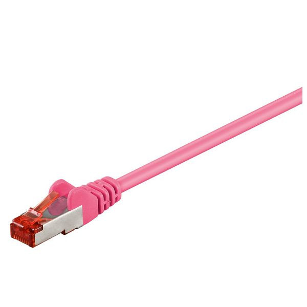 Dönges Patchkabel Cat. 6, 2x RJ45 mit S/FTP, 0,15 m, magenta, 143405