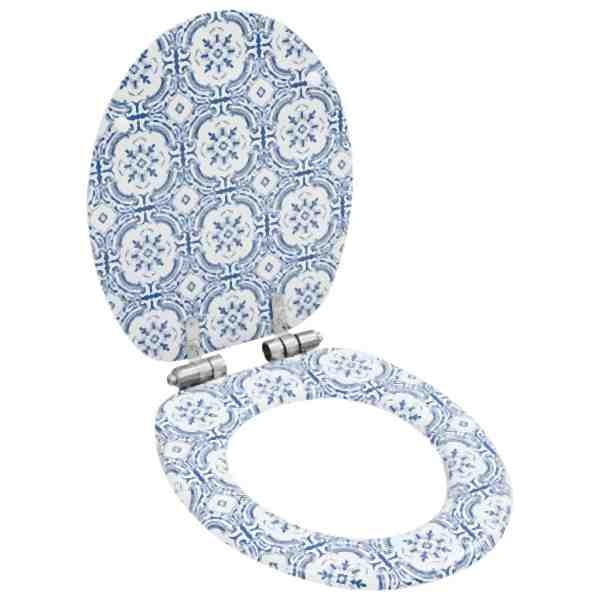 vidaXL Toilettensitz mit Soft-Close-Deckel MDF Porzellan-Design, 143934