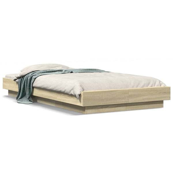 vidaXL Bettgestell Sonoma-Eiche 90x200 cm Holzwerkstoff, 3281212
