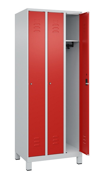 C+P Spind Classic PLUS, Füße, 3 Abteile, 1950x750x500mm, 7035/3020, 080010-39 S10017